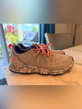 Under Armour Gray and Pink Trail Sneakers